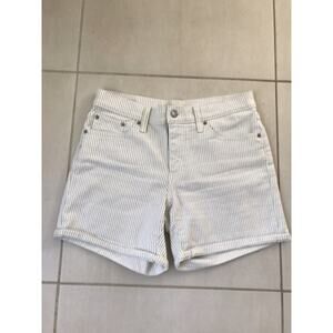 Levi's Striped Mid Rise Denim Shorts